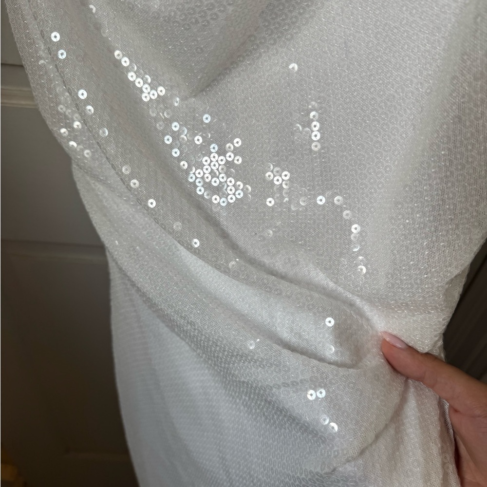 EUC Kensie Knee Length Sequin Dress Cowl Neckline - Picture 2 of 3